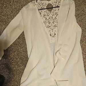 Maurices Wite Lace Cardigan